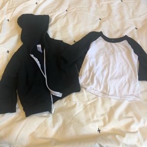 American apparel lot hoodie and baseball tee